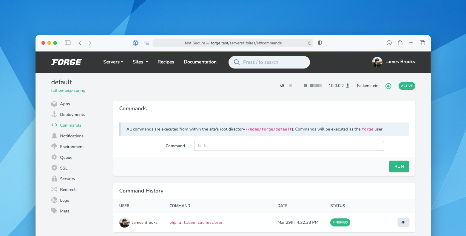 Forge: Site Commands
