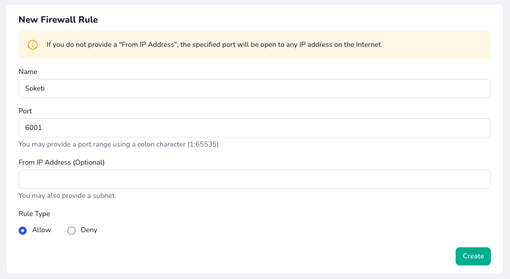 Opening Port 6001 Opening Port 6001